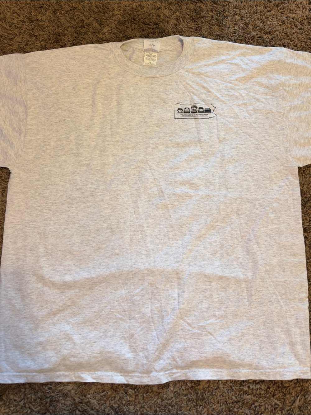 Jerzees Light Heather Gray Short Sleeve Crewneck Tee with Small Chest Logo
